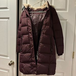 Women's Faux-Fur-Trim Hooded Down Puffer Coat